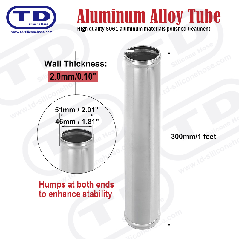 Aluminium Pipe Od: 51mm L: 300mm